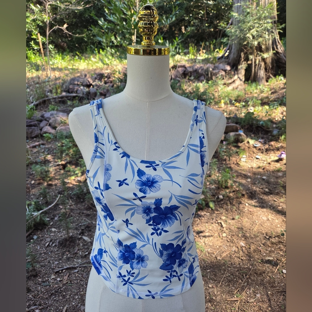 LoveShackFancy‎ Blue Floral Tank Top